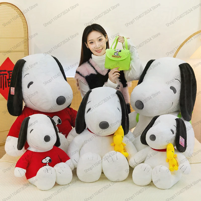 

50/60cm Kawaii Stuffed Doll Snoopy Plush Toy with Big Ears and Hoodie Outfit Ideal Birthday Gift for Kids Adults Anime Lovers