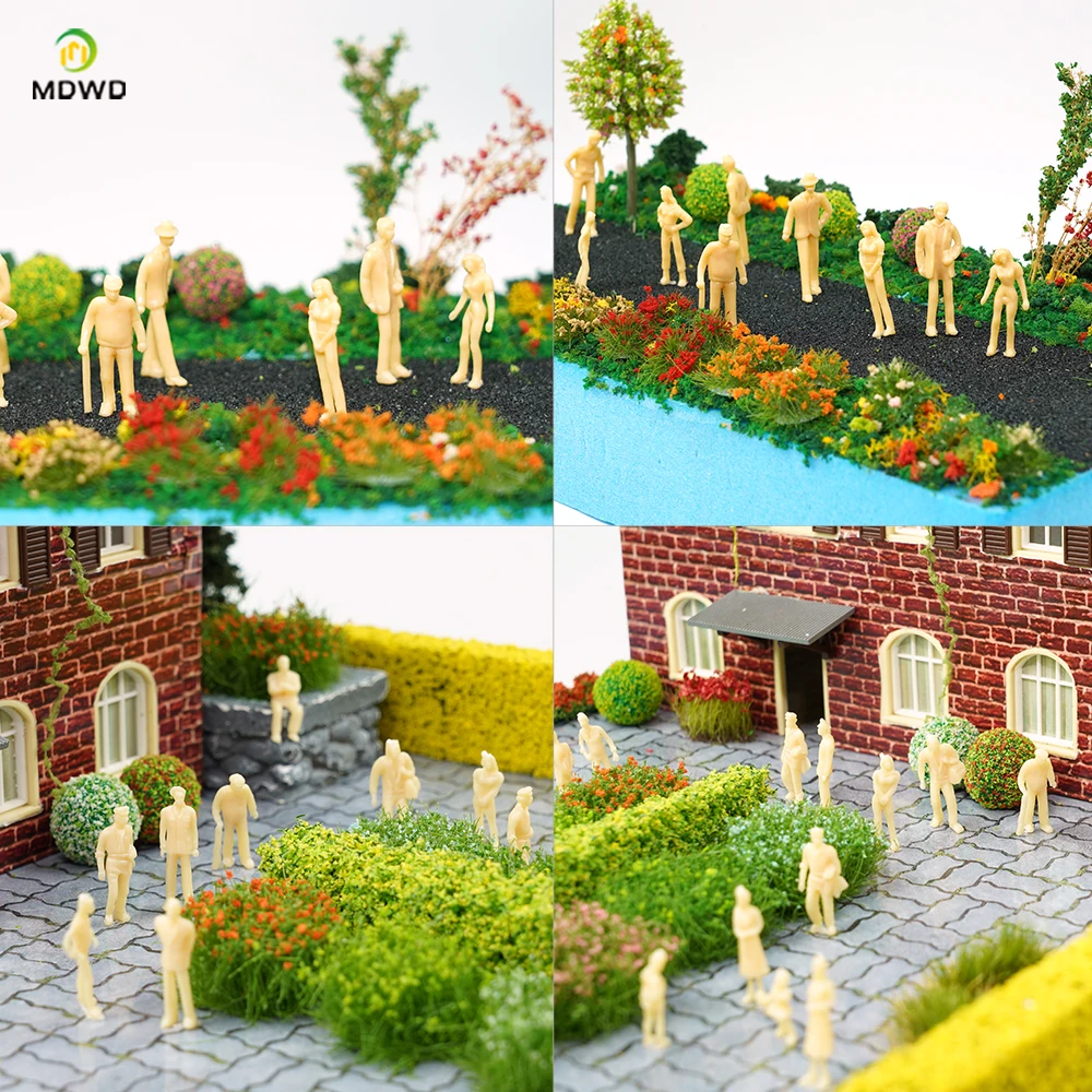 Modelo de construção de mesa de areia 1:30-200, faça você mesmo, cor de pele artesanal, personagem de simulação de pessoa pequena, mini boneca com 10 peças