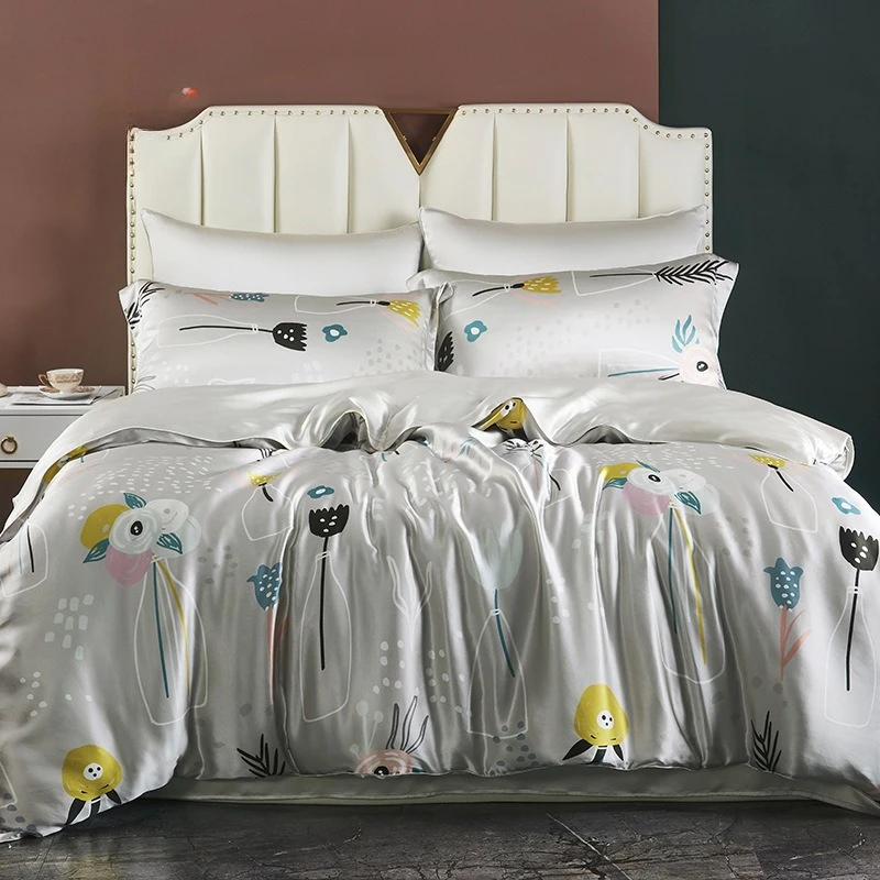 

Silk four-piece set, simple atmosphere, mulberry silk bedding