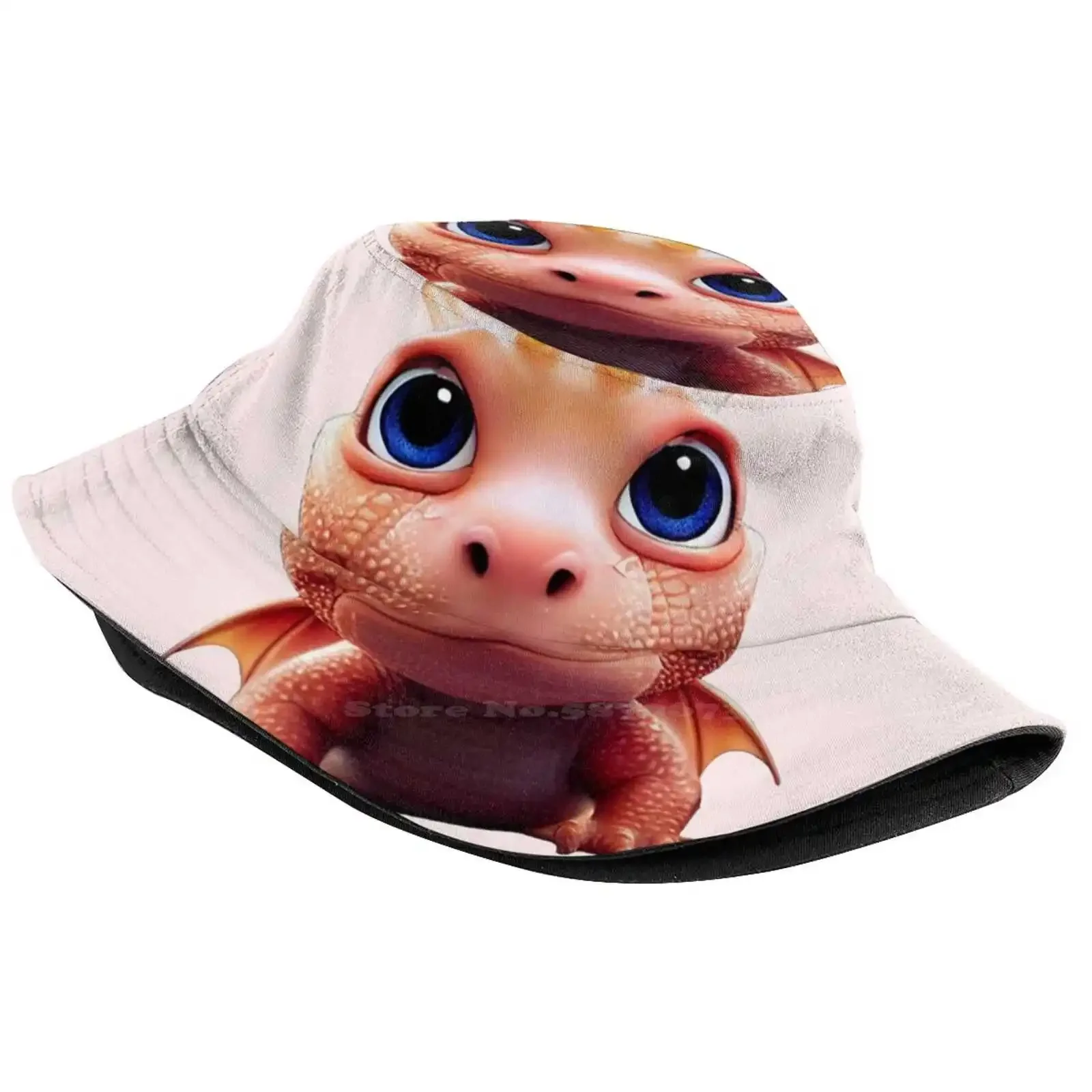 Adorable Dragon Fisherman's Hat Bucket Hats Caps Adorable Lizard Dragon Reptile Cute Kids