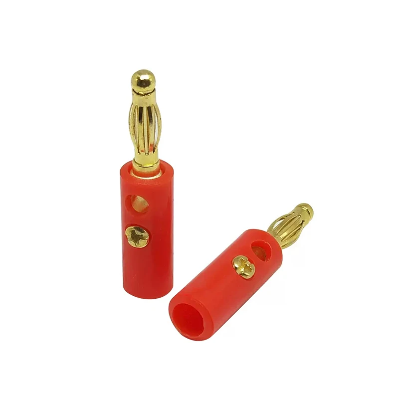 20Pcs With Screws To Fix The Solder-Free Speaker Wire Plug Speaker Banana Plug Gold-Plated 4mm Lantern Banana Plug Audio Head