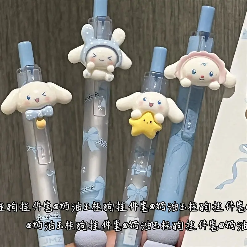 Blauwe Cartoon Cinnamoroll Hanger 0.5mm Zwarte Borstel Vragen Gel Pen Antwoord Pen Student Schoolbenodigdheden Groothandel.