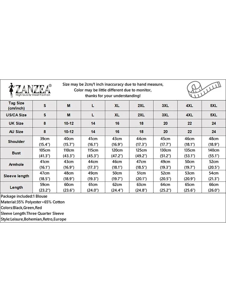 Camicetta da lavoro elegante da donna con maniche a 3/4 ZANZEA camicia estiva a righe Casual O collo lavoro Blusas Femininas sciolto top da vacanza tunica