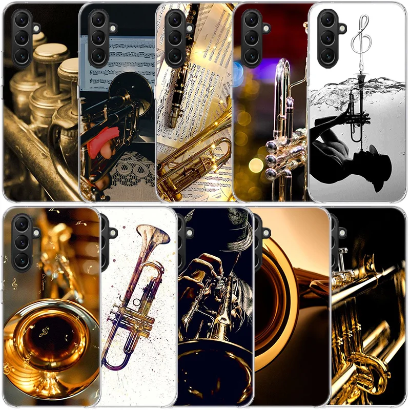 Brass Instruments Clear Phone For Samsung Galaxy A55 A35 A25 A15 A05S A04S A14 A24 A34 A54 A03S A13 A23 A33 A53 A73 A9 A8 A7 A6