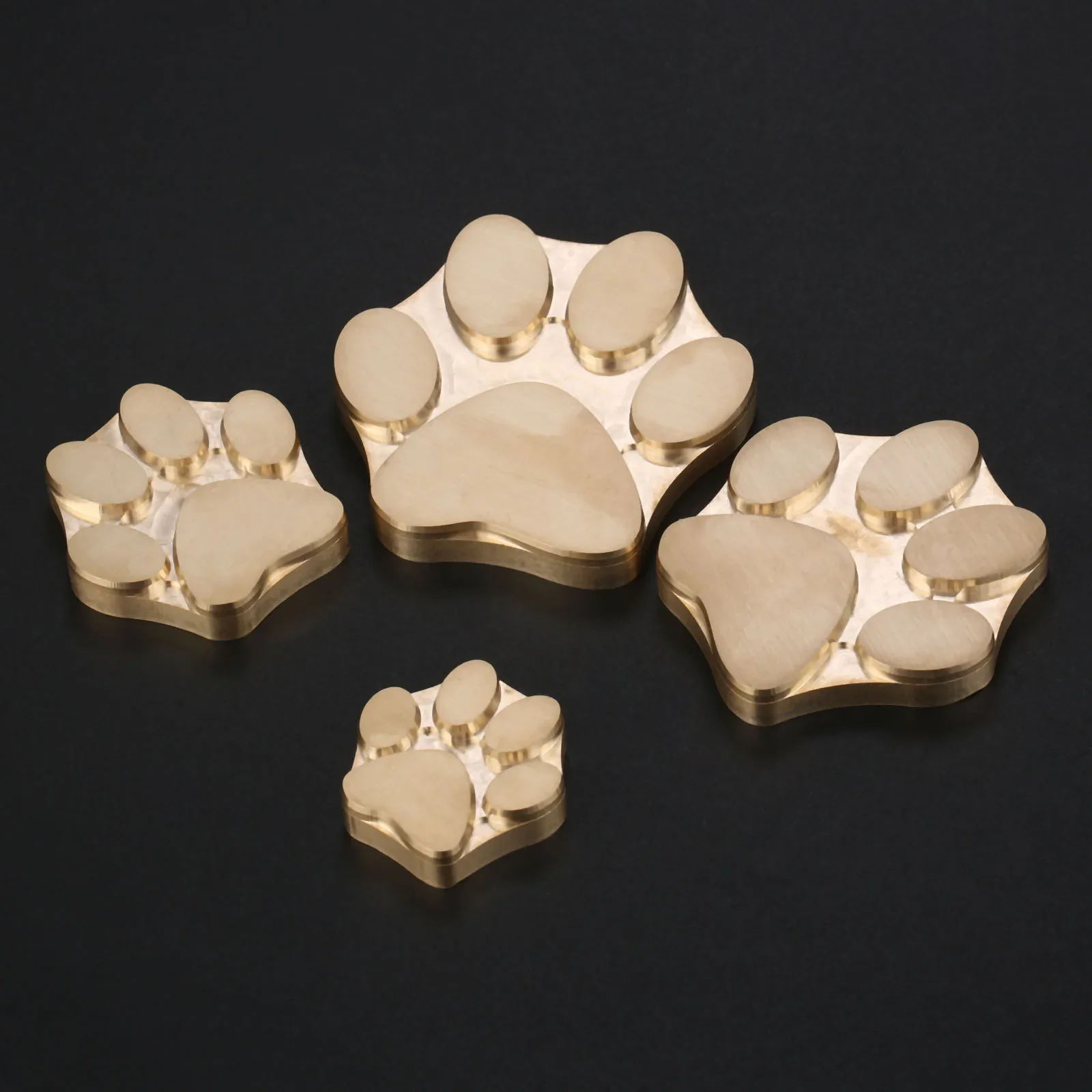 1pc Cute Paw Shape Brass Stamp Mold Bear Claw Logo Making Leather Seal Wood Stamp Craving Tool Branding Heat Embosser 2/4/5/6cm