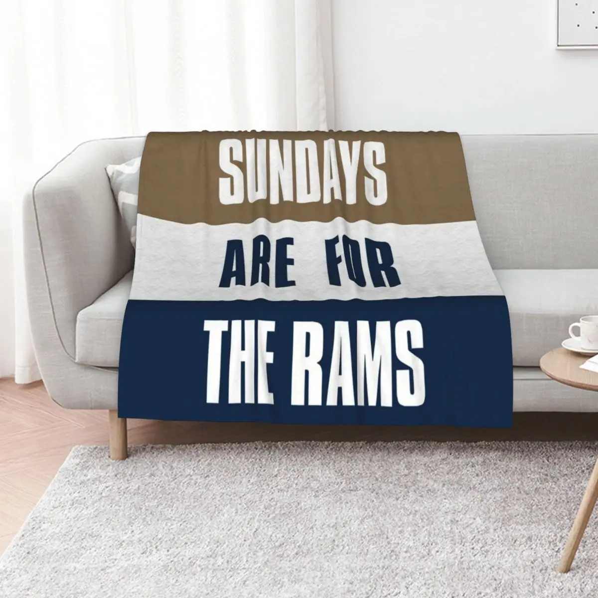 

Sundays are for The Rams, Los Angeles Football Throw Blanket Portable Lightweight Blanket for Travel Camping