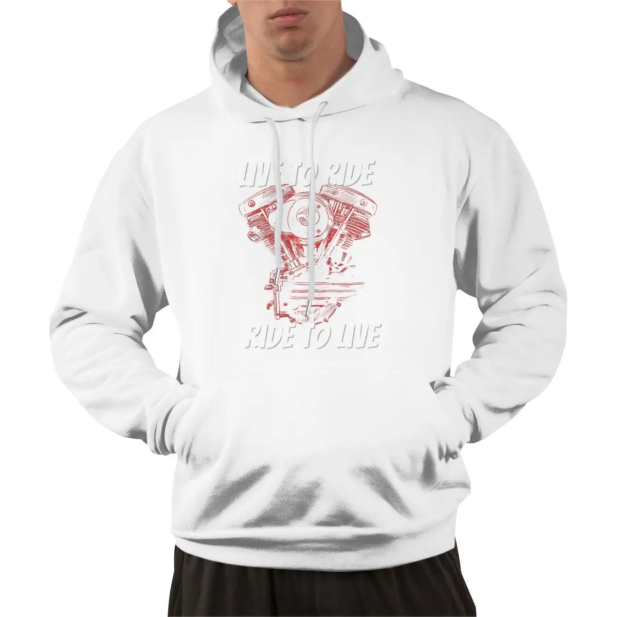 LIVE TO RIDING RIDING TO LIVE Classic Men's Hoodie Medium thickness soft fabric Men hoodie