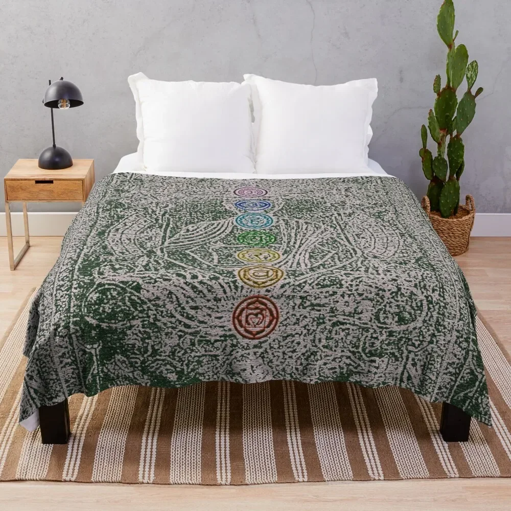 

The Seven Chakras (Ancient) Throw Blanket Multi Use Warm Blanket for Living Room Bedroom