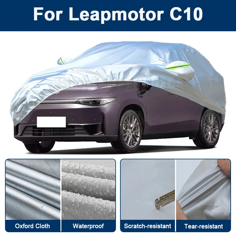 

Outdoor Full Car Cover For Leapmotor C10 with Reflective Strips Waterproof Snowproof Dustproof UV Protection Auto Accessories