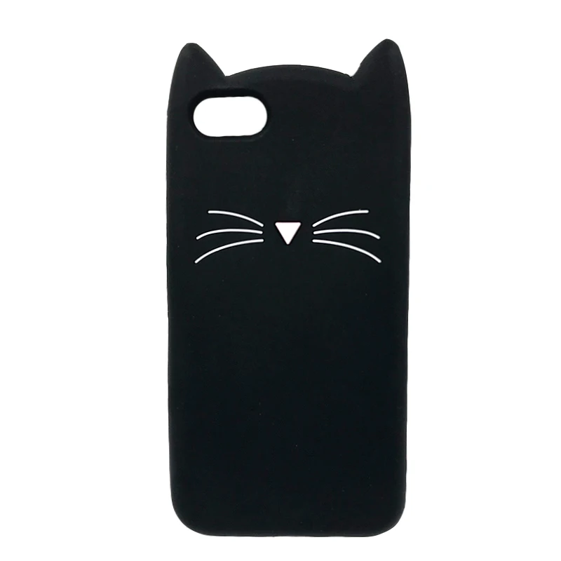 For iPhone 8 Case 3D Cute Cartoon Animals Beard Cat Ears Capinha Cover For iPhone 5S 5SE 6S 6 7 Plus XS Silicone Soft TPU Fundas