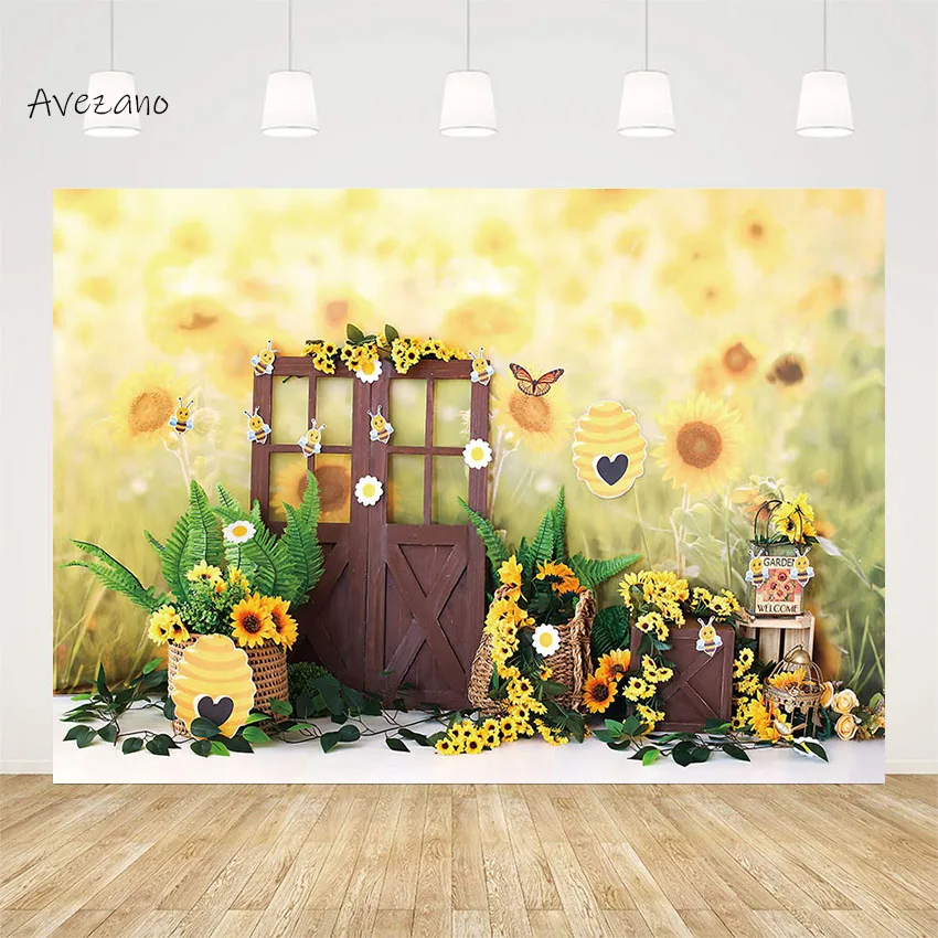 

Avezano Spring Background Photography Garden Flower Butterfly Bee Baby Kids Birthday Portrait Backdrop Photo Studio Decor Props