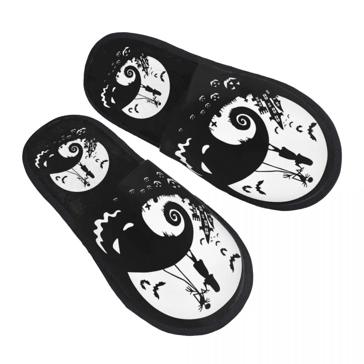 

Изготовленные на заказ тапочки из пены с эффектом памяти Jack Skellington, женские удобные теплые домашние тапочки Jack Love Sally