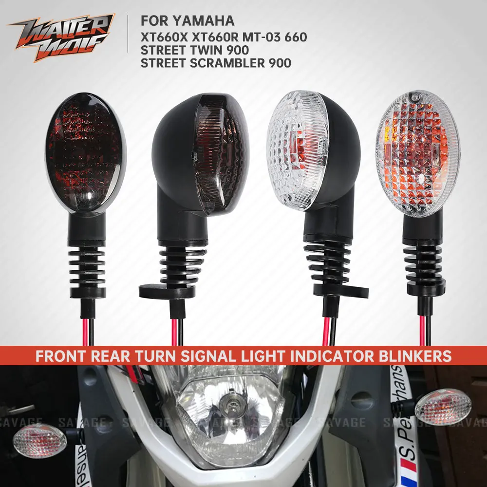 Luz intermitente para motocicleta XT660, para YAMAHA XT660R XT660X MT-03 660 Street Twin Scrambler 900, cubierta de lente de lámpara de señal de giro