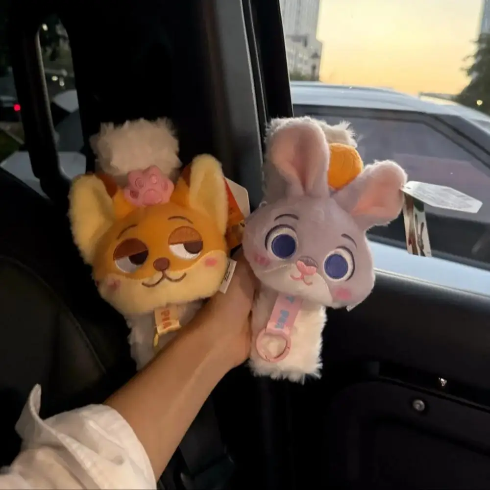 Disney Zootopia Judith Cute Seat Belt Plush Protector for Seat Car Styling Accessories Automotive Seat Belt Plush Cover Shoulder