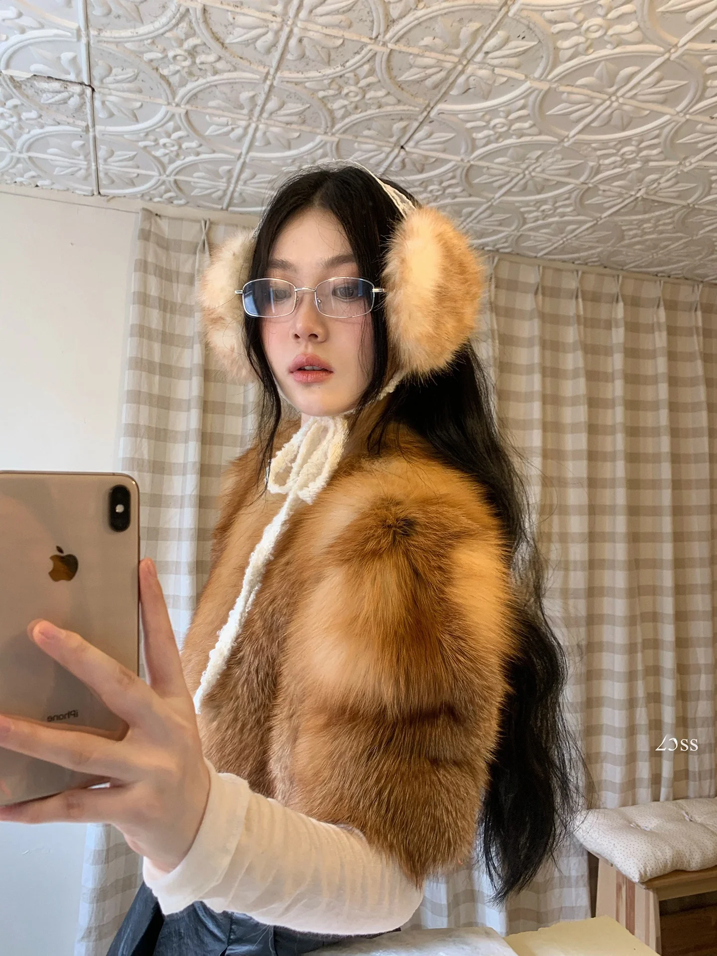 北欧「バンビ鹿」ぬいぐるみイヤーマフ女性用秋冬暖かい耳保護ヴィンテージレースヘアバンドスタイルイヤーカバー