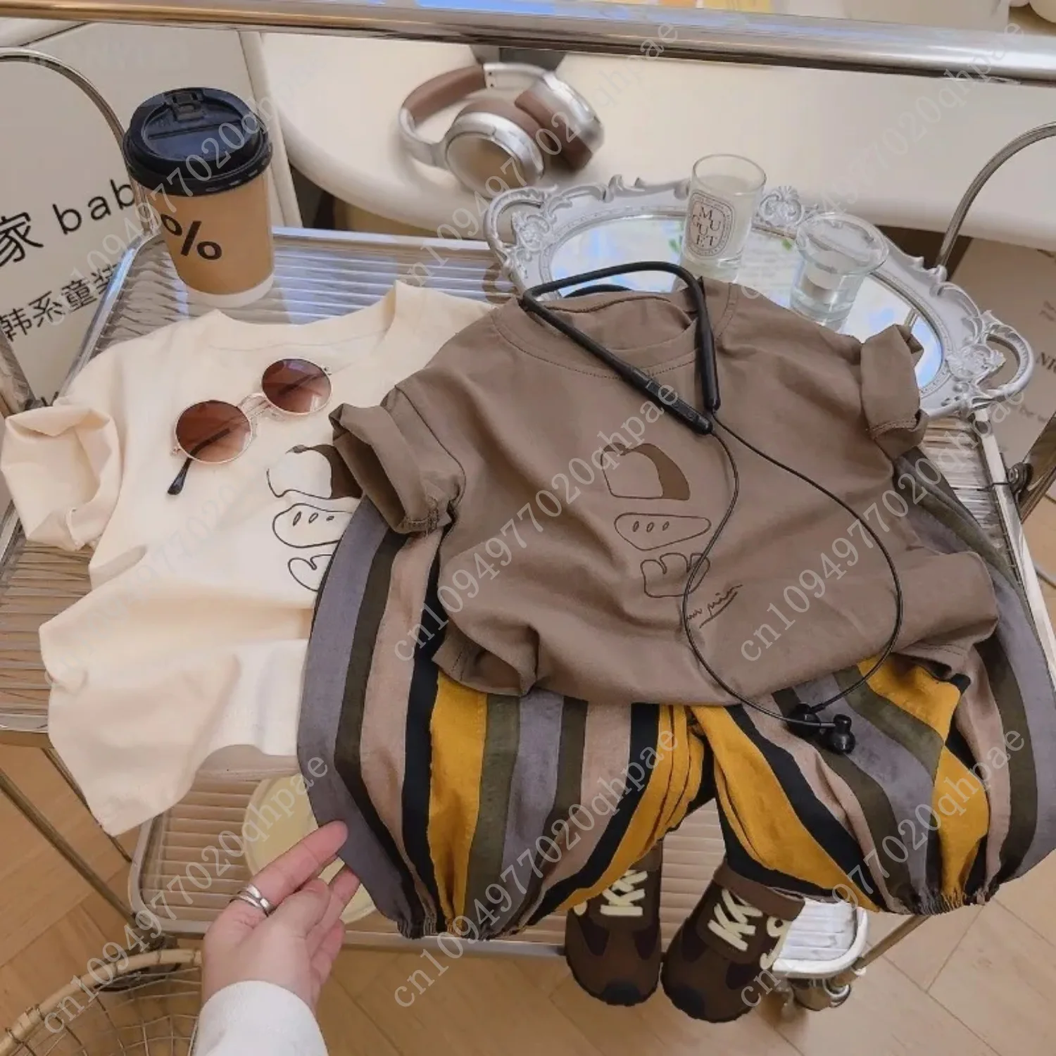 6 مويس-10 ans تي شيرت صب enfants 2025 كانتري بيبي غرسونز ملء القطن decontracté à la mode coréen enfants قميص وضع المناديل #2