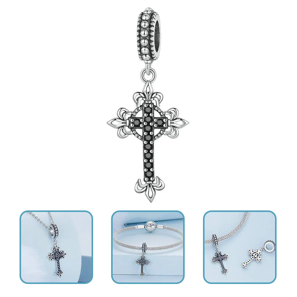 

Винтажный кулон-крестик с подвеской-бусиной, идеально подходит для браслетов, ожерелий, украшений, поделок своими руками, подарков, праздничного сезона