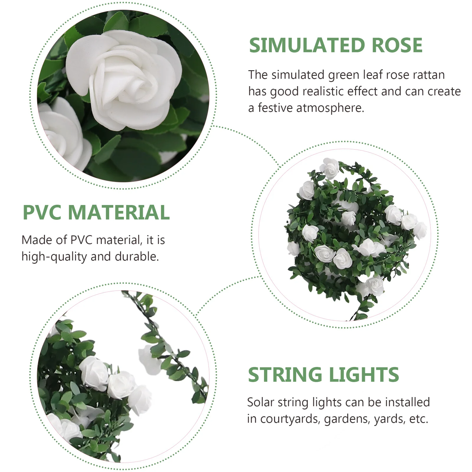 

Simulation Rose String Light LED Garland Solar Powered Garden Light Festive Atmosphere Craftsmanship Outdoor Solar Lamp