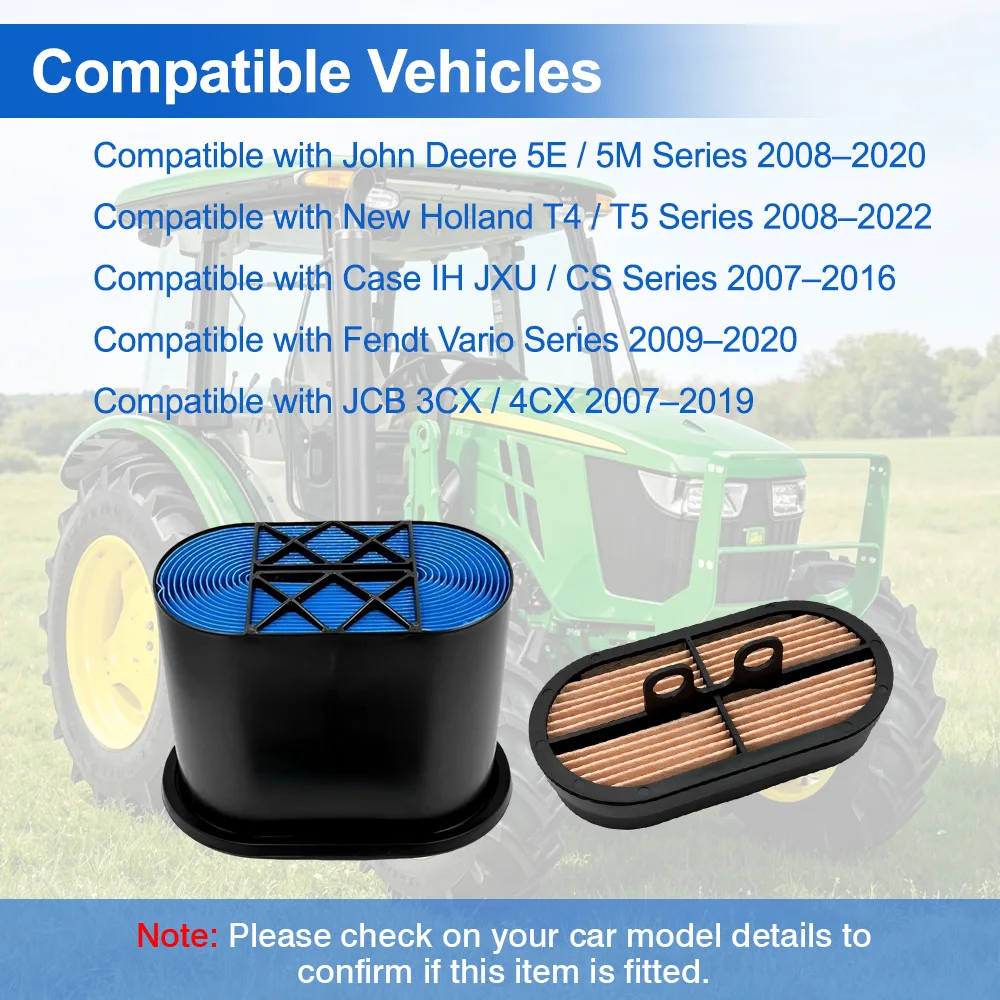 For JCB 3CX 4CX Fendt Vario John Deere Excavator Air Filter P608533 P600975 87037984 87037985 P609490 32925683 AF26655 AF26656