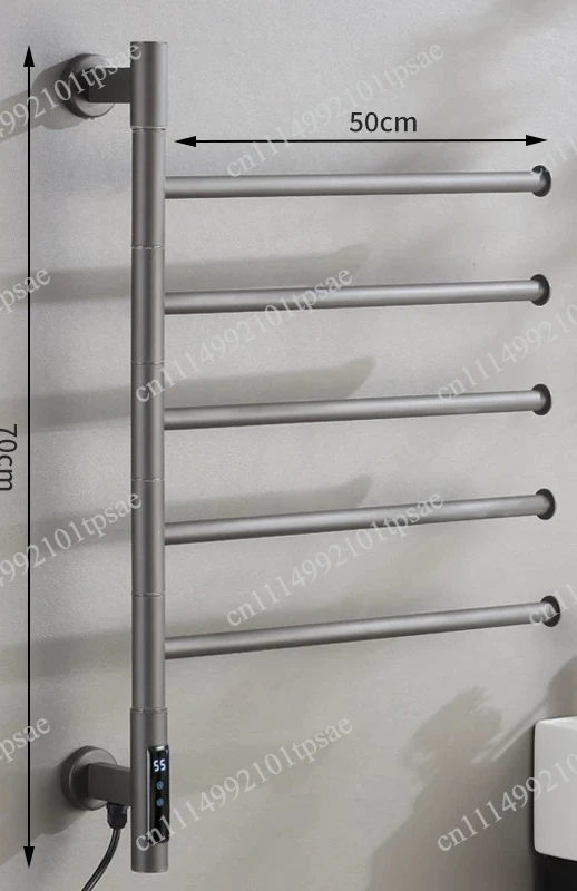 Stainless Steel Smart Touch Heating Rotatable180° Intelligent Electric Temperature Digital Display Towel Dryer Heated Towel Rack