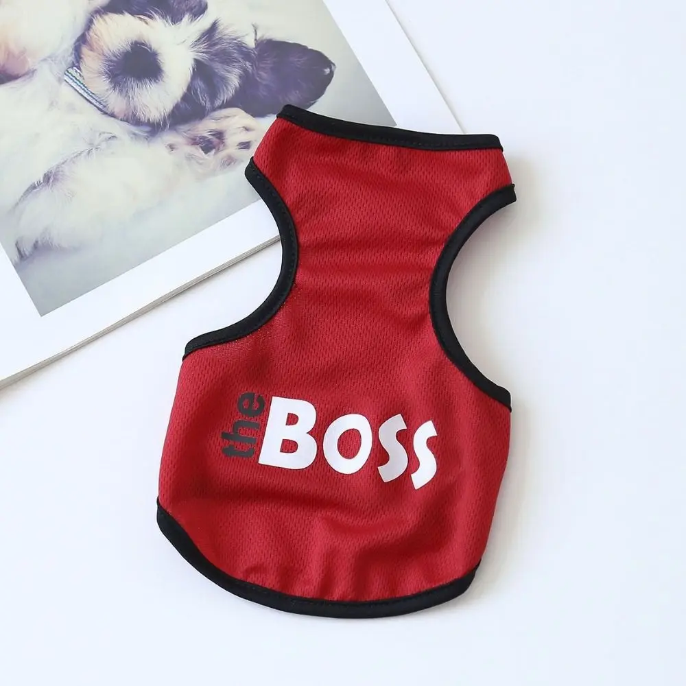 Soft Dog Thin Style Printed Vest Fashion Breathable Comfortable Pet Dog Sports Clothes Polyester Teddy Vest T-shirts Summer