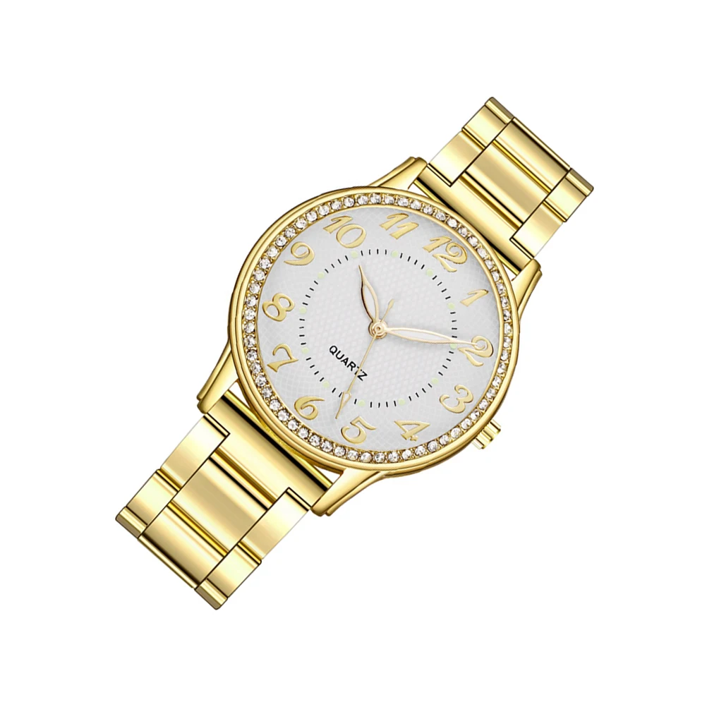 

Diamond studded Nightlight Quartz Watches Women Wristwatch Stainless Steel B Casual Lady Watch Luminous Design Waterproof Female