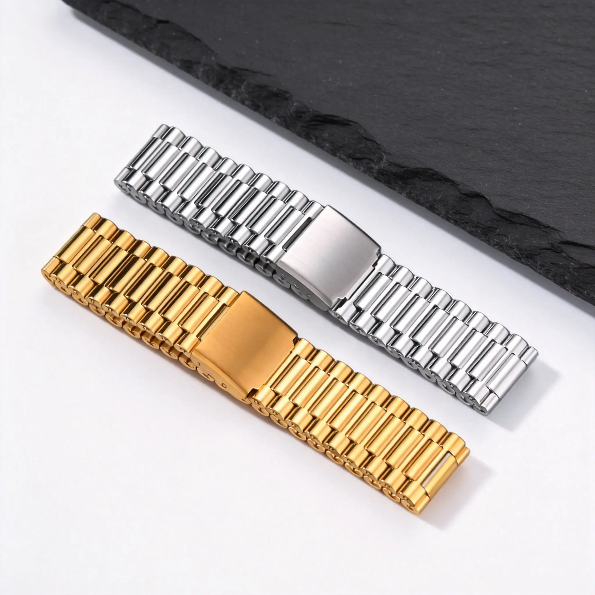 18MM Massives Herren-Kettengliederarmband, Edelstahl-Uhrenarmband, Geburtstagsgeschenk-Schmuck – Detail 3