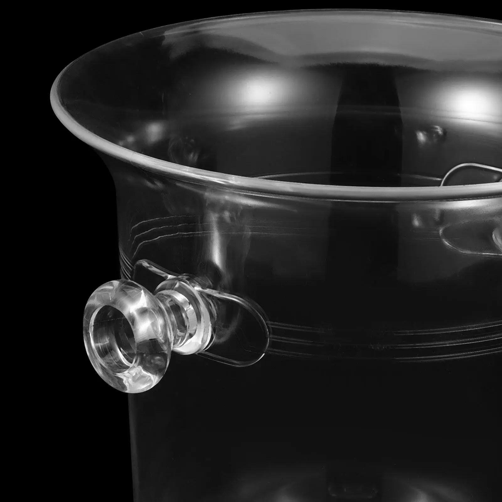 

Transparent Acrylic Ice Cube Bucket with Sturdy Handle Spacious Drink Cooler for Cocktail Bar Ktv Household Wine Bottle Cooling