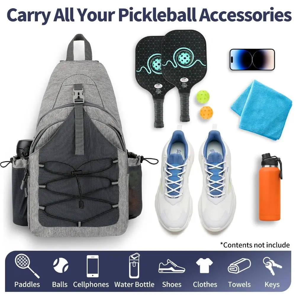 Large Capacity Pickleball Rackets Backpack Holds 2 Rackets Adjustable Pickleball Paddle Bag with Hanging Hook Lightweight