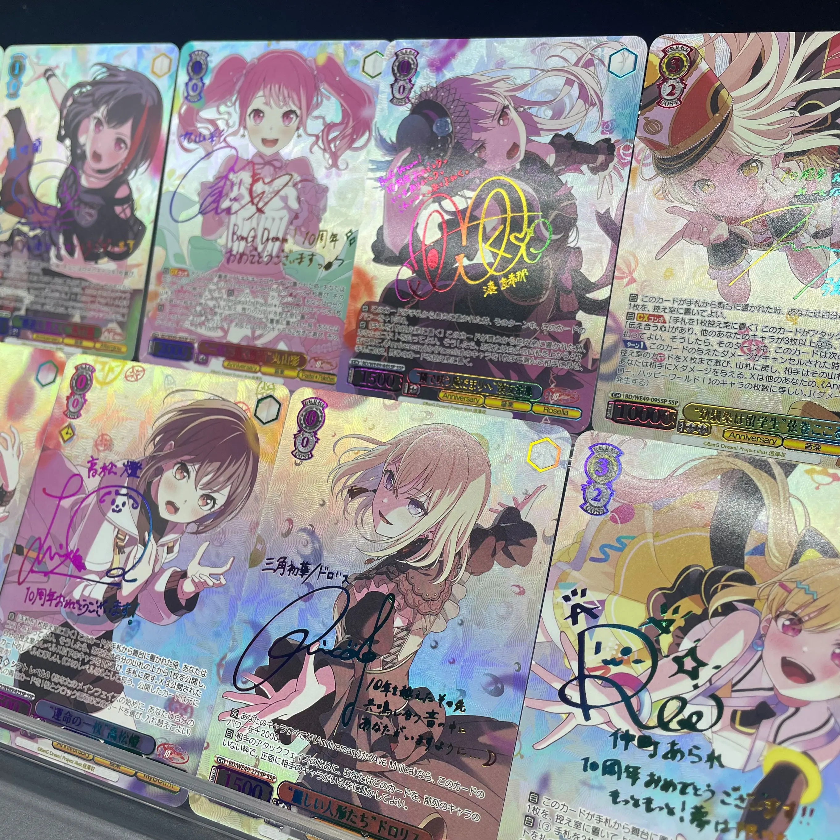 DIY WS BanG حلم! حفلة فرقة الفتيات! هدية بطاقة توقيع من رقائق الذهب ذات اللون الانكساري من Poppin Party Afterglow