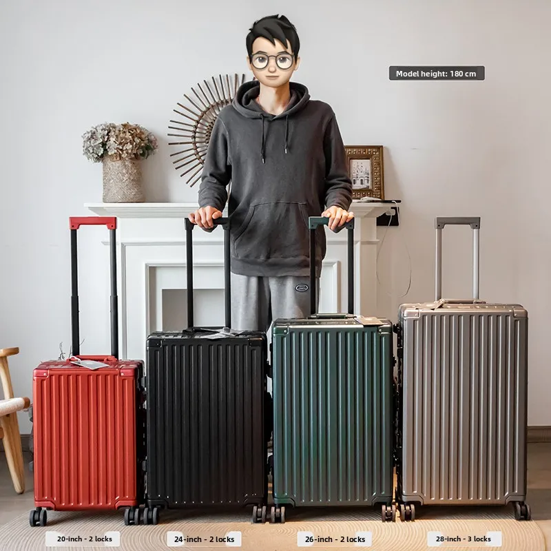 

Чемодан Lage с алюминиевой рамой и универсальными колесами, дорожная сумка, сумка для проверки, 20 дюймов, модный для мужчин и женщин 24 26