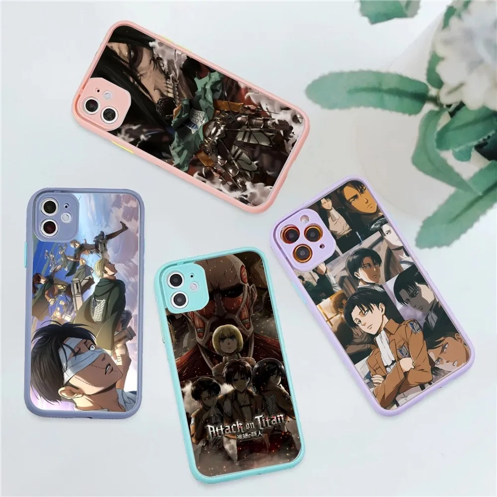 

Anime Attack On Titan Phone Case For IPhone 14 11 12 13 Mini Pro Max 8 7 Plus X XR XS MAX Translucent Matte Cover