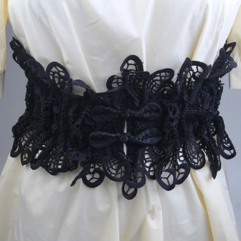 Elegante fascia in pizzo tinta unita elastica corsetto cavo cintura cravatta corda dimagrante corsetto a vita larga matrimonio