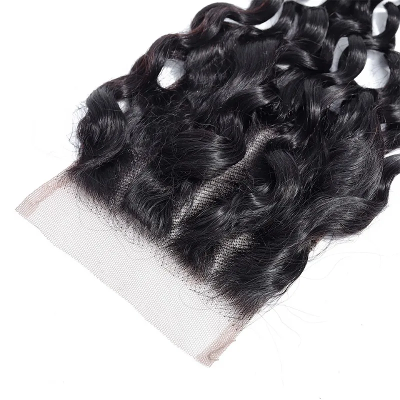 5*5 Lace Closure Water Wave Brasilianisches Echthaar 100% Natürliches Remy-Haar Schweizer Transparente Spitze Hochwertige Handwebung – Detail 3