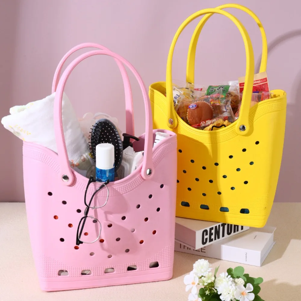 

Waterproof Beach Storage Bag Outdoor Basket Pet Bag Minimalist Travel Beach Bag Hole Hole Bag Hand Held EVA Material Tote Bag