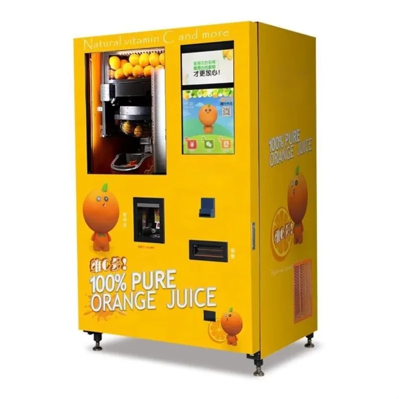 Custom fully automatic unmanned fresh juice vending equipment, supports various banknotes, coins and QR code payments