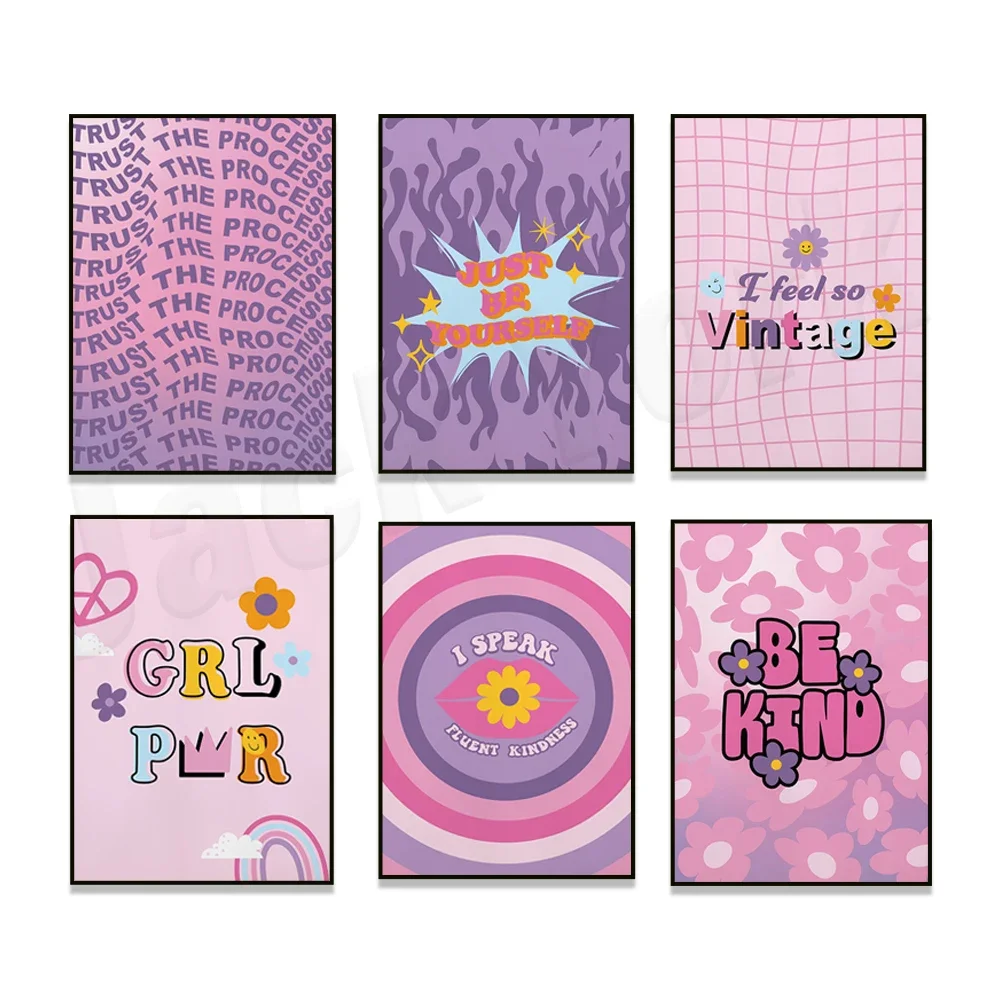 Croyez au processus, affirmez positif translucide, oui vous pouvez, relais inspirant, affiche Girl Power, soin de soi, Y2K Spiritual AR
