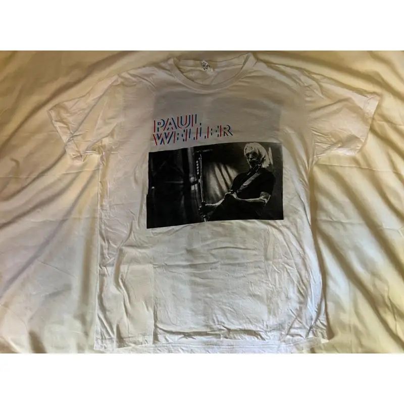 

Футболка Paul Weller 2022 года с концертным туром Великобритании, большая, 100, хлопок, в полоску со звездами