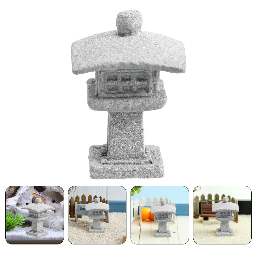 Japanese Pagoda Lantern Stone Sculpture Miniature Garden Statue Zen Aquarium Fish Tank Decor Ornament Miniature Pagoda