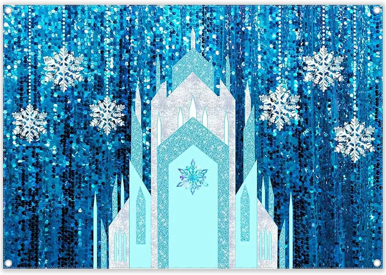 frozen Ice Snow Castle Backdrop Princess Snowflake Winter Birthday Party Decor Girl photo background photography backdrop studio