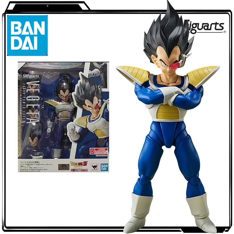 Bandai genuíno s.h. figuarts anime figura dragon ball z vegeta-24000 força de combate-140mm figura de ação brinquedos para meninos crianças presente