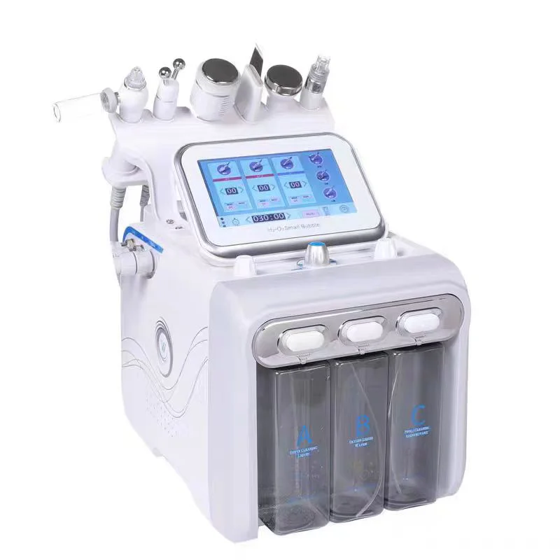 New Arrival! Multifunction skin care device 7 in 1 anti aging small bubble H2O2 hydrogen oxygen jet beauty machine with Led Mask