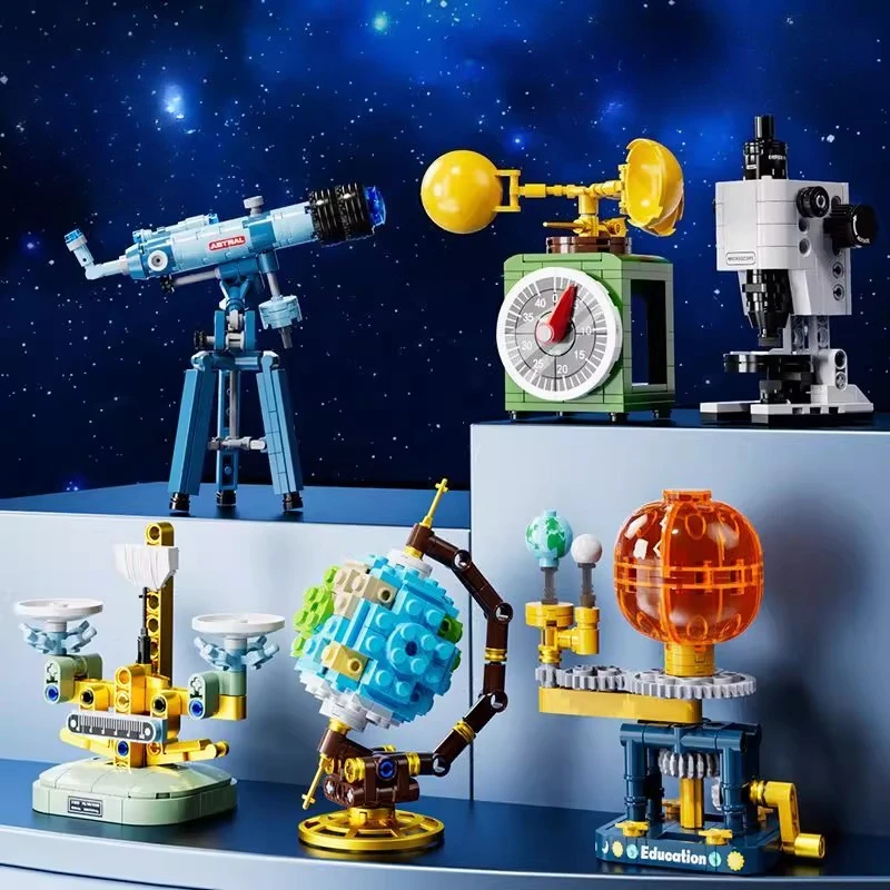 

SEMBO Globe Building Blocks Children's Creative Hand-assembled Microscope Astronomical Telescope Model Toy Desktop Ornament Gift