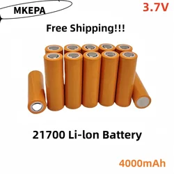 3.7V 21700 Rechargeable Battery 4000mAh Power Batteries 3C Discharge 21700 HD Cell Lithium Battery Applies to LED Flashlight.