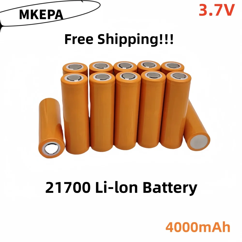 3.7V 21700 Rechargeable Battery 4000mAh Power Batteries 3C Discharge 21700 HD Cell Lithium Battery Applies to LED Flashlight.