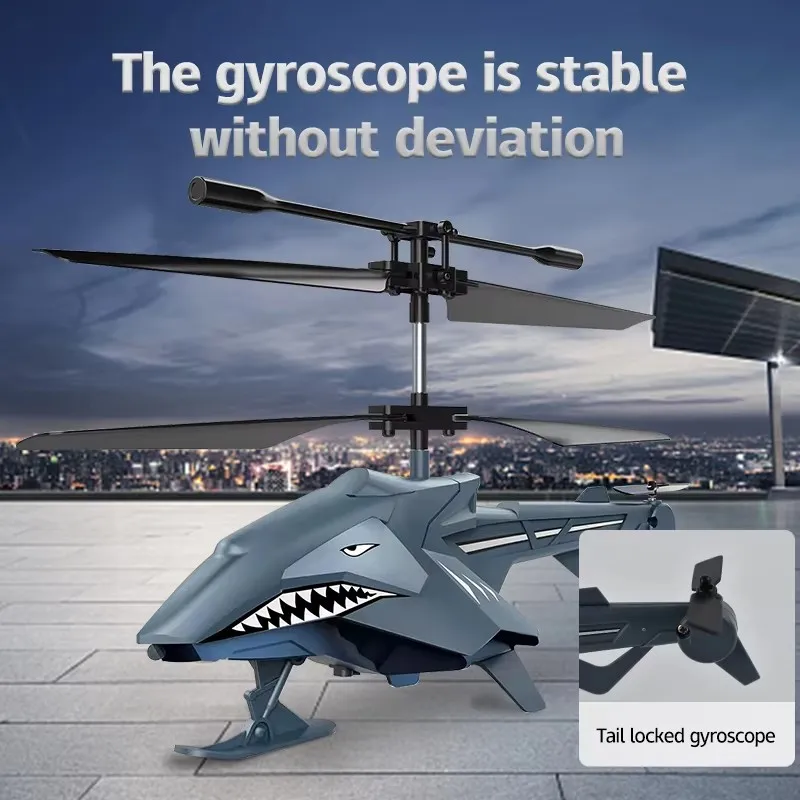 Shark-shaped RC Airplane 2.4GHz Remote Control Aircraft with LED Lights, Easy to Fly for Kids & Adults 