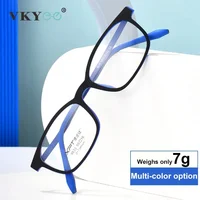 VICKY, nuevo marco de titanio de goma ultraligero, diseño de marco cuadrado Simple, gafas de protección contra luz azul graduadas personalizables
