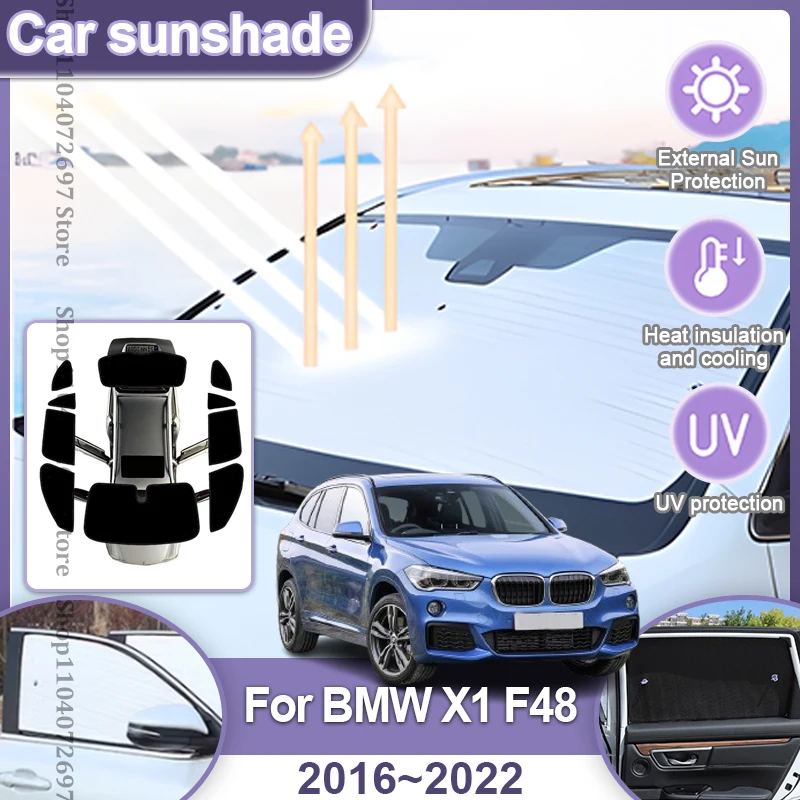 

Для BMW X1 F48 2016~2022 2017 2018 Полное покрытие Солнцезащитные козырьки Выдвижная защита Солнцезащитный козырек Солнцезащитный экран Аксессуар для окна