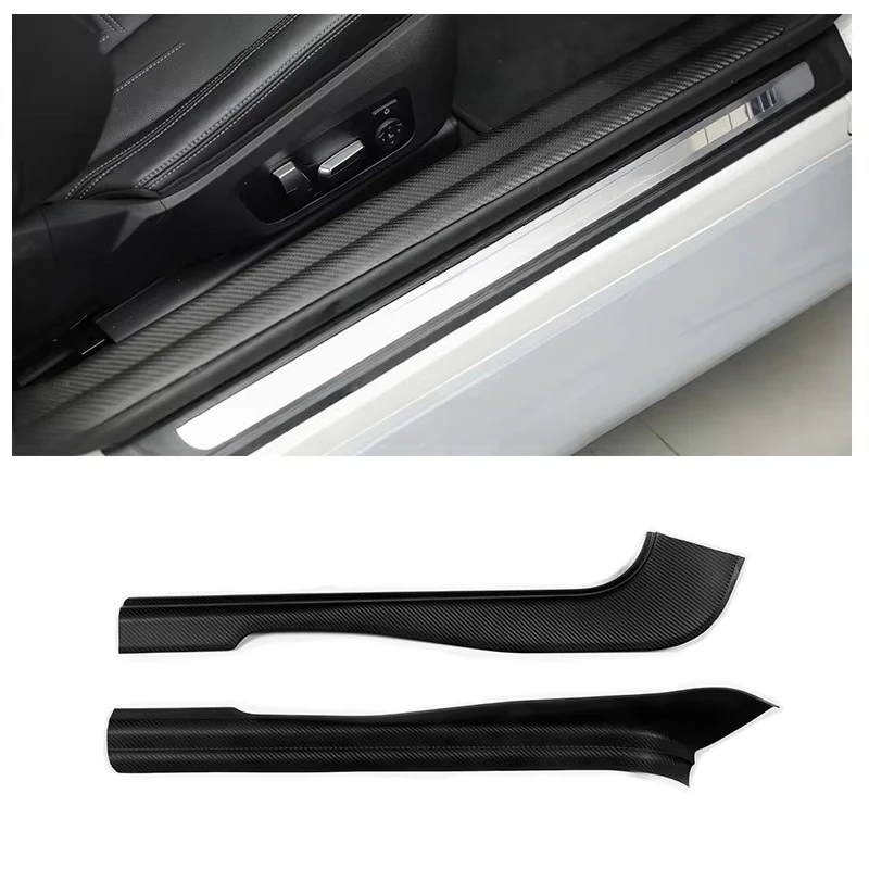 Real Dry Carbon Fiber Scuff Threshold Plate Cover Door Sill Trims for  M2 G87 G42 2 Series Coupe  2023-2025