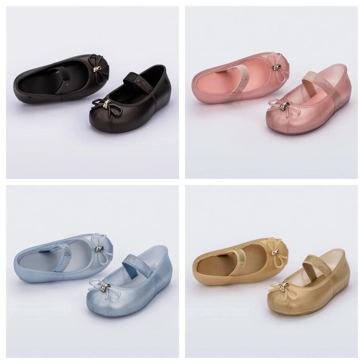 Summer bow girls flat jelly bun single-shoe sandals